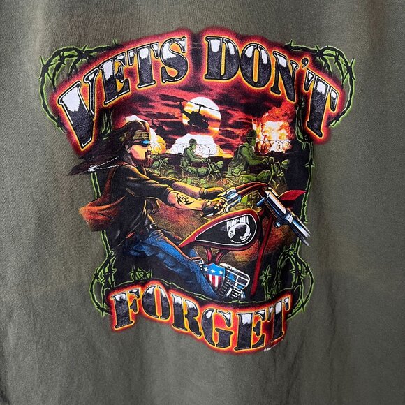 Vietnam Vets T Shirt Vintage Y2K Large L Adult Brown Graphic Tee - Picture 12 of 14